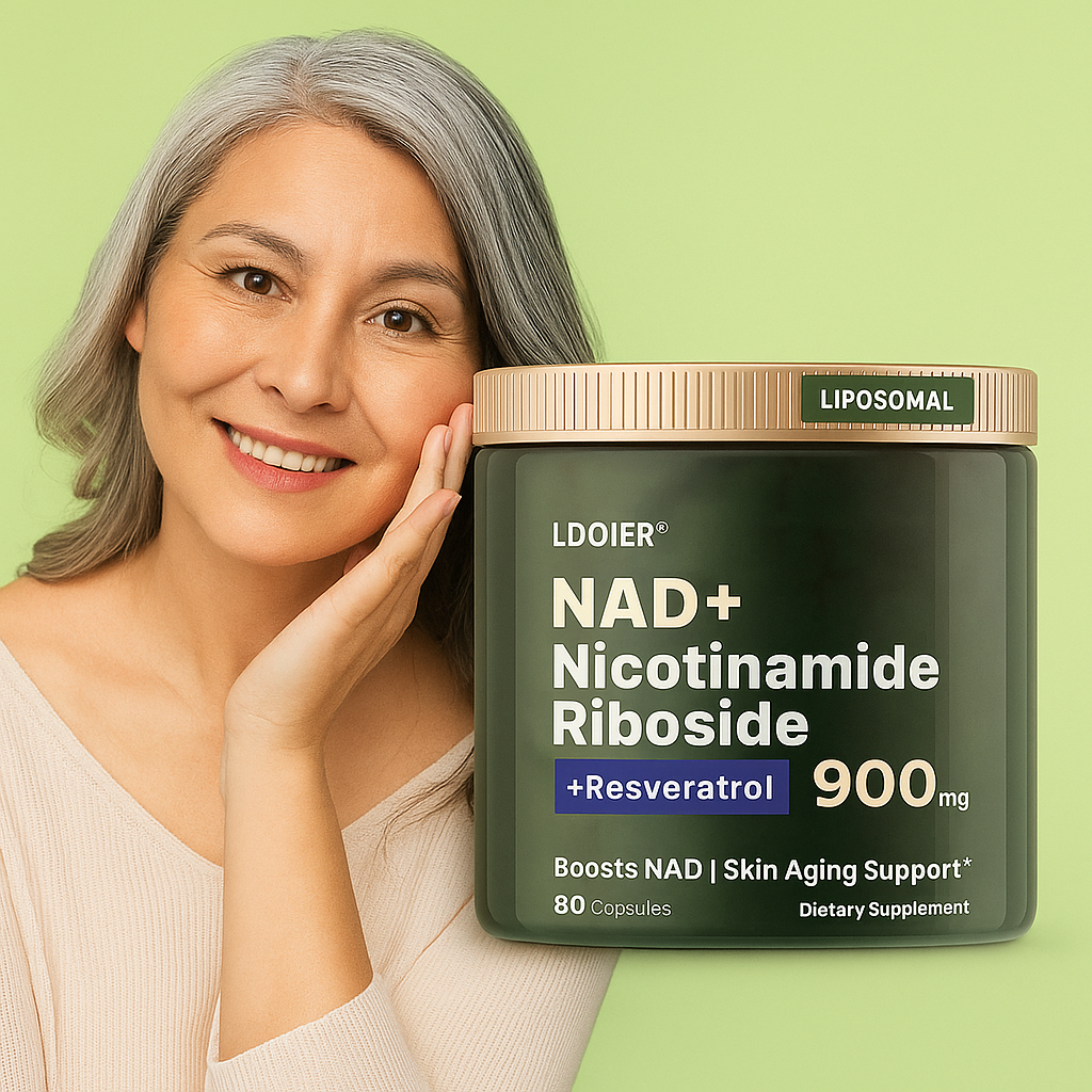 NAD+ Anti-Aging Supplement – 900mg with Resveratrol (80 Capsules)