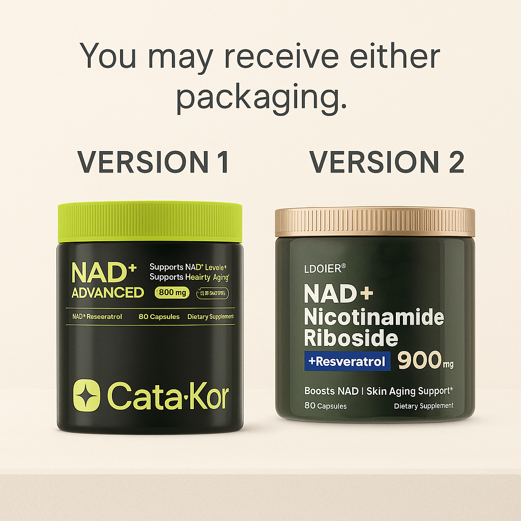 NAD+ Anti-Aging Supplement – 900mg with Resveratrol (80 Capsules)