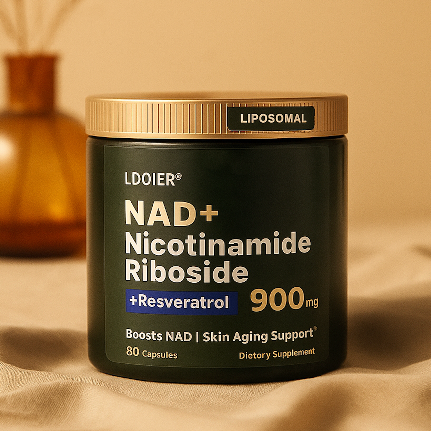 NAD+ Anti-Aging Supplement – 900mg with Resveratrol (80 Capsules)